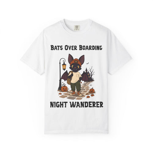 Bats Over Boarding Halloween T-Shirt | Bat Illustration T-Shirt | Spooky season shirt | Night Wanderer Club