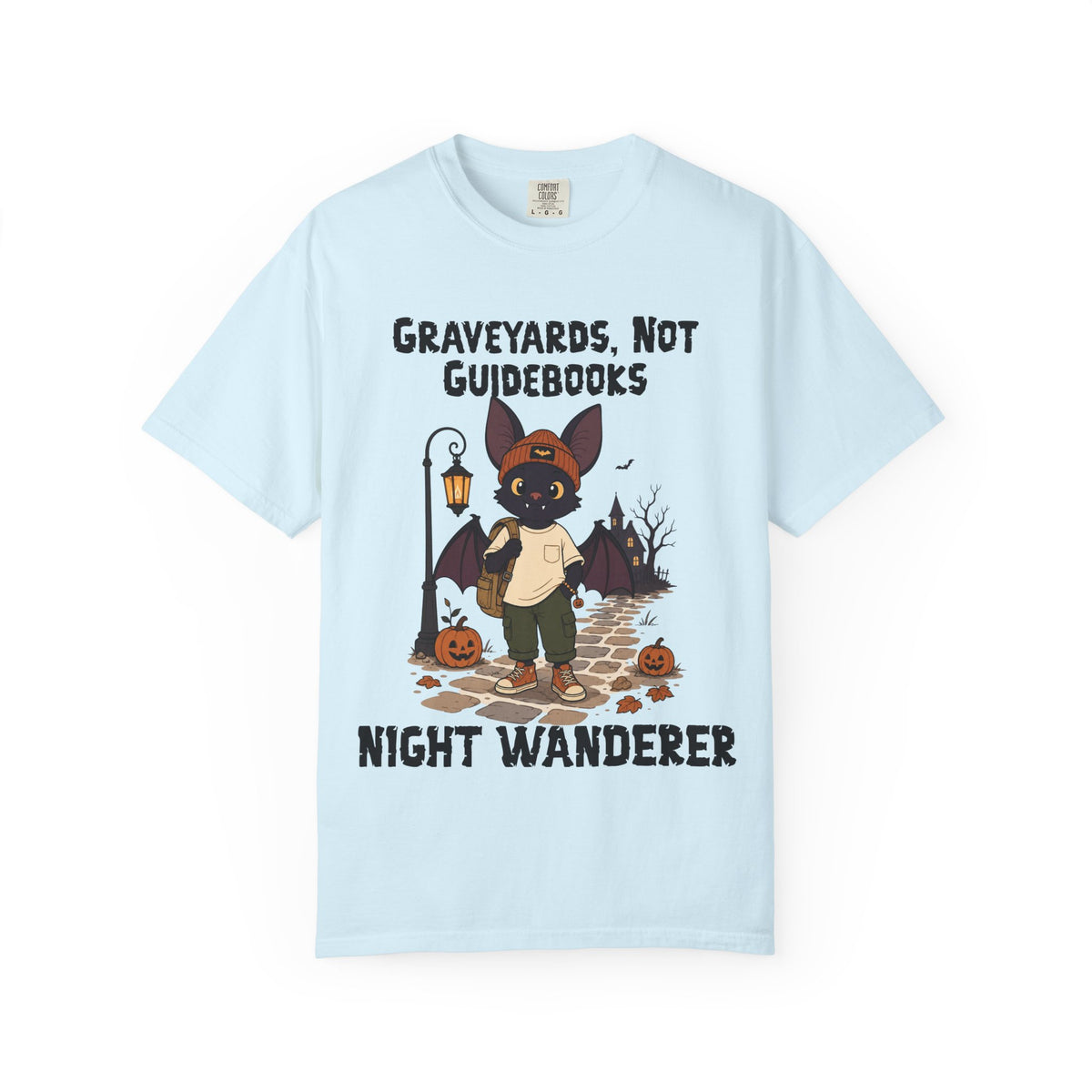 Comfort Color Graveyards Not Guidebooks Halloween T-Shirt | Bat Illustration T-Shirt | Spooky season shirt | Night Wanderer Club