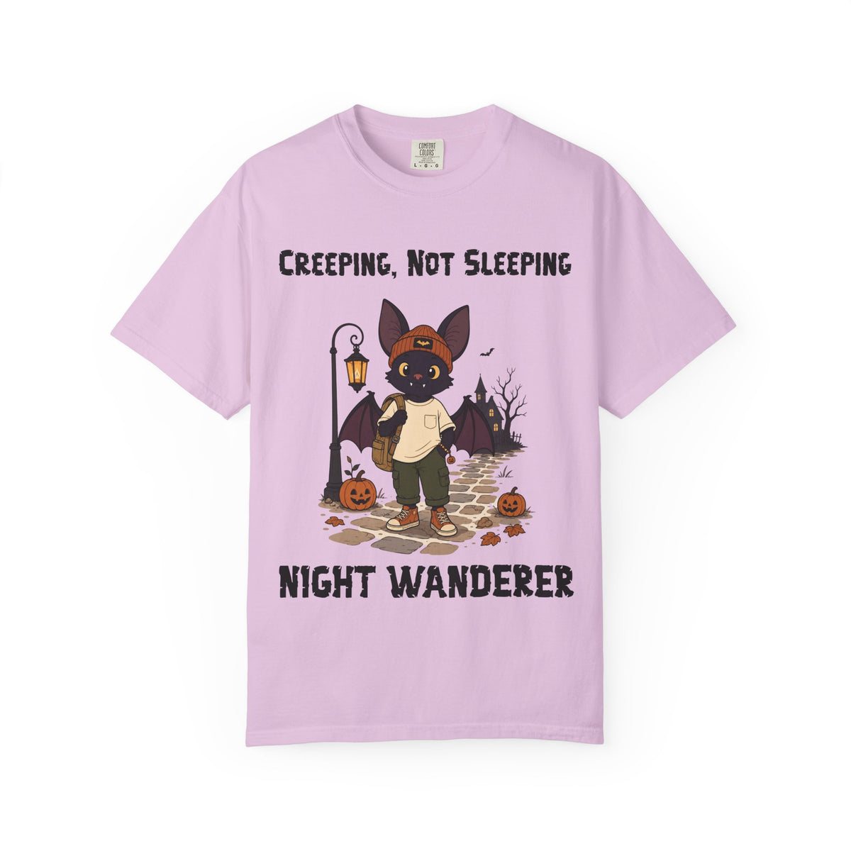 Creeping Not Sleeping Halloween T-Shirt | Bat Illustration T-Shirt | Spooky season shirt | Night Wanderer Club