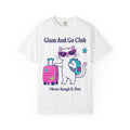 Comfort Colors® I Never Rough It, Ever Shirt | Cute Travel Kitty Tee, Luggage Illustration | Glam And Go Club Cat Graphic T-shirt