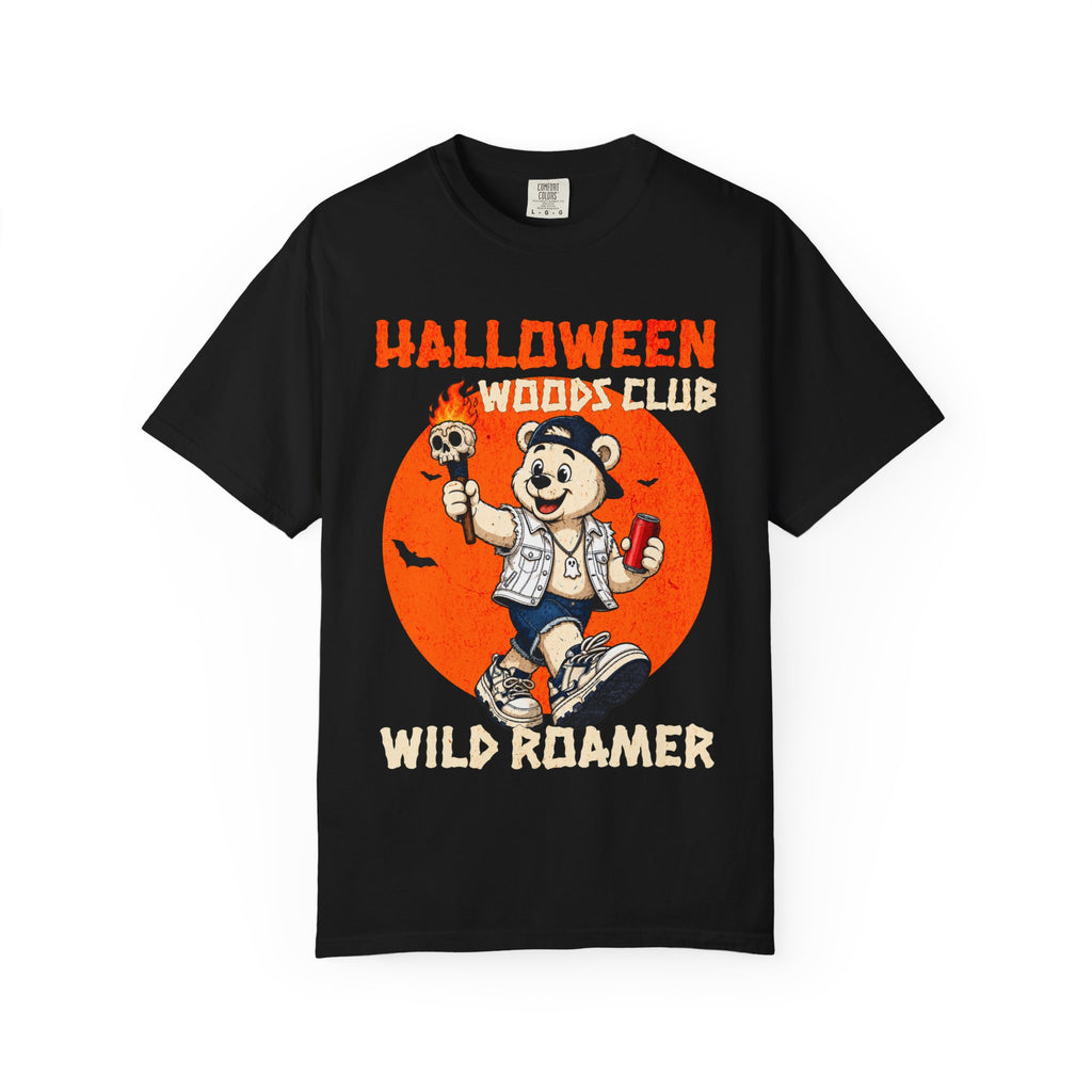 Halloween Woods Club Wild Roamer T-Shirt | Vintage Cartoon Pumpkin
