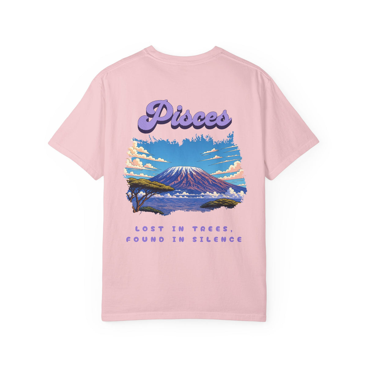 Pisces Mountain Landscape Back Design T-Shirt | Zodiac Pisces Tee