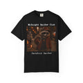 Midnight Raider Club Backdoor Raider T-shirt | Raccoon Halloween Street Scene