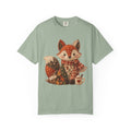 Faux Patchwork Fall Fox Sweatshirt, Comfort Colors Autumn Thanksgiving Shirt, Women Crewneck Sweater, Pumpkin Scarf Fox Not Embroidery