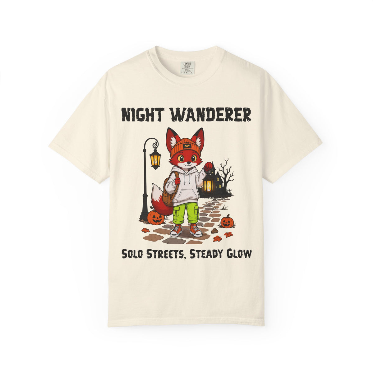 Comfort Color Sold Streets Steady Glow Halloween T-Shirt | Fox Illustration T-Shirt | Spooky season shirt | Night Wanderer Club