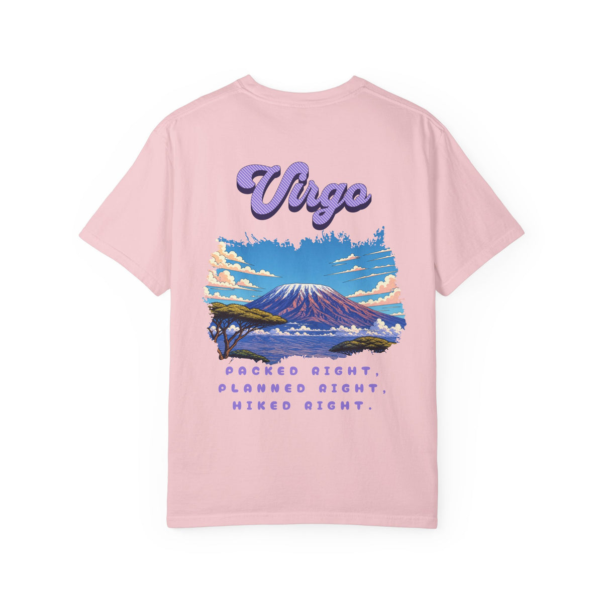Virgo Mountain Landscape Back Design T-shirt | Zodiac Virgo Tee
