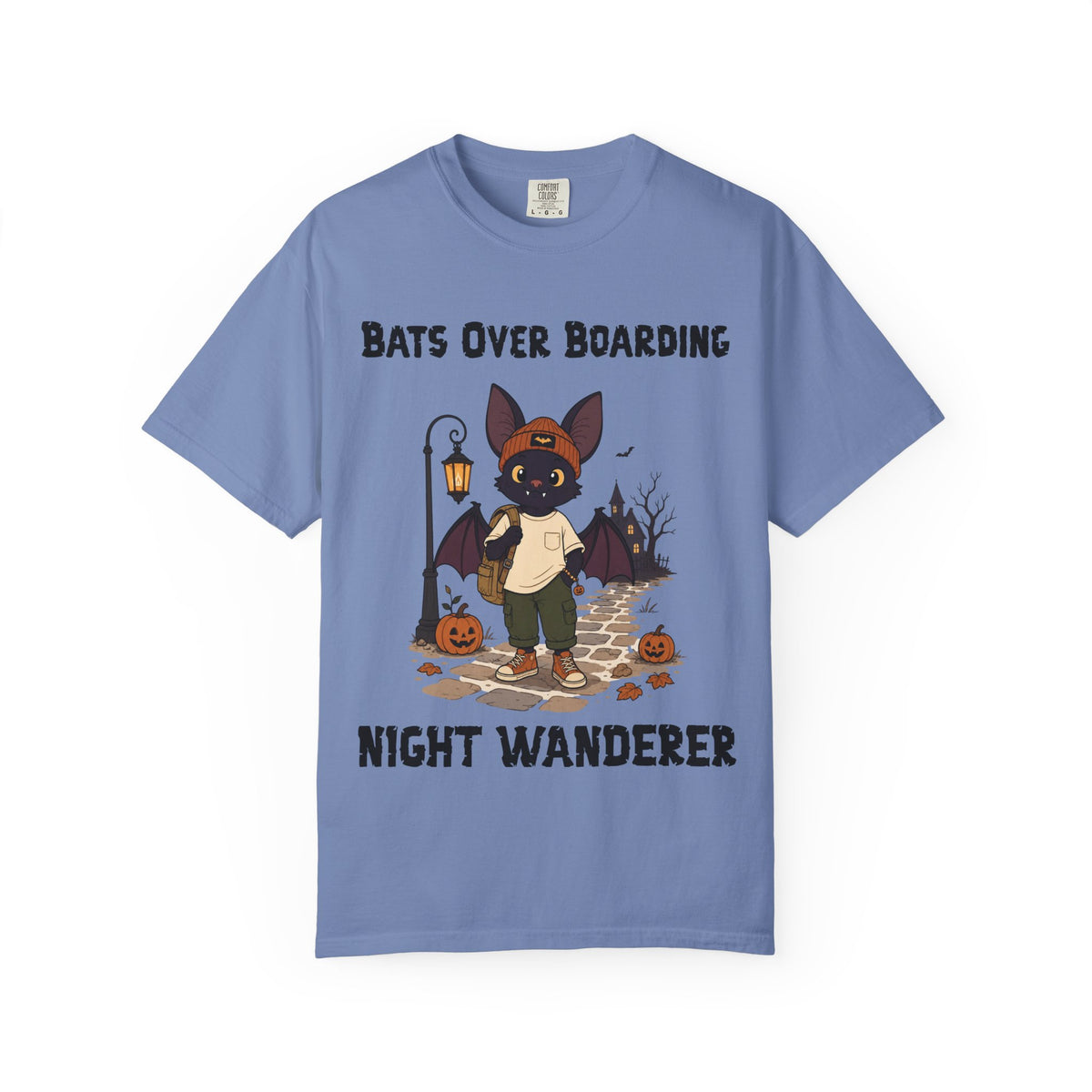 Bats Over Boarding Halloween T-Shirt | Bat Illustration T-Shirt | Spooky season shirt | Night Wanderer Club