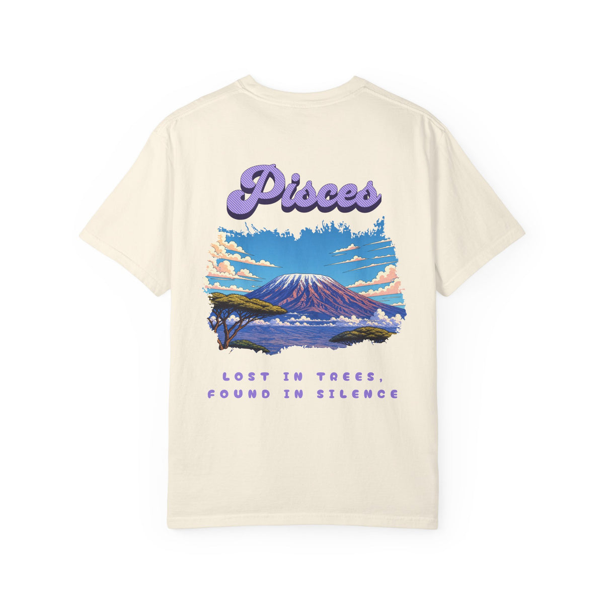 Pisces Mountain Landscape Back Design T-Shirt | Zodiac Pisces Tee