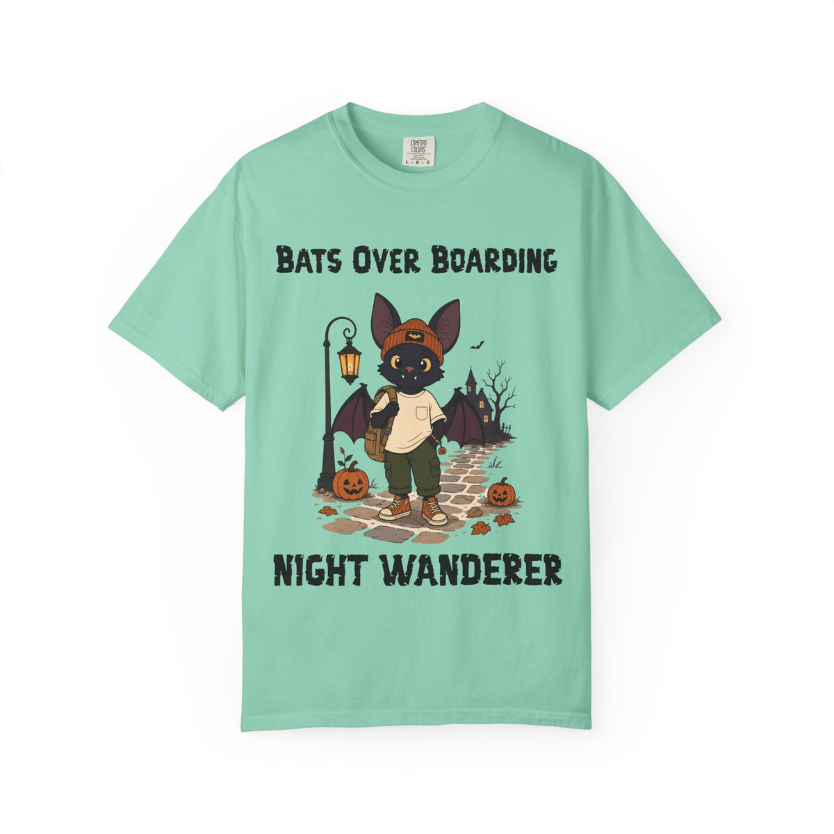 Bats Over Boarding Halloween T-Shirt | Bat Illustration T-Shirt | Spooky season shirt | Night Wanderer Club