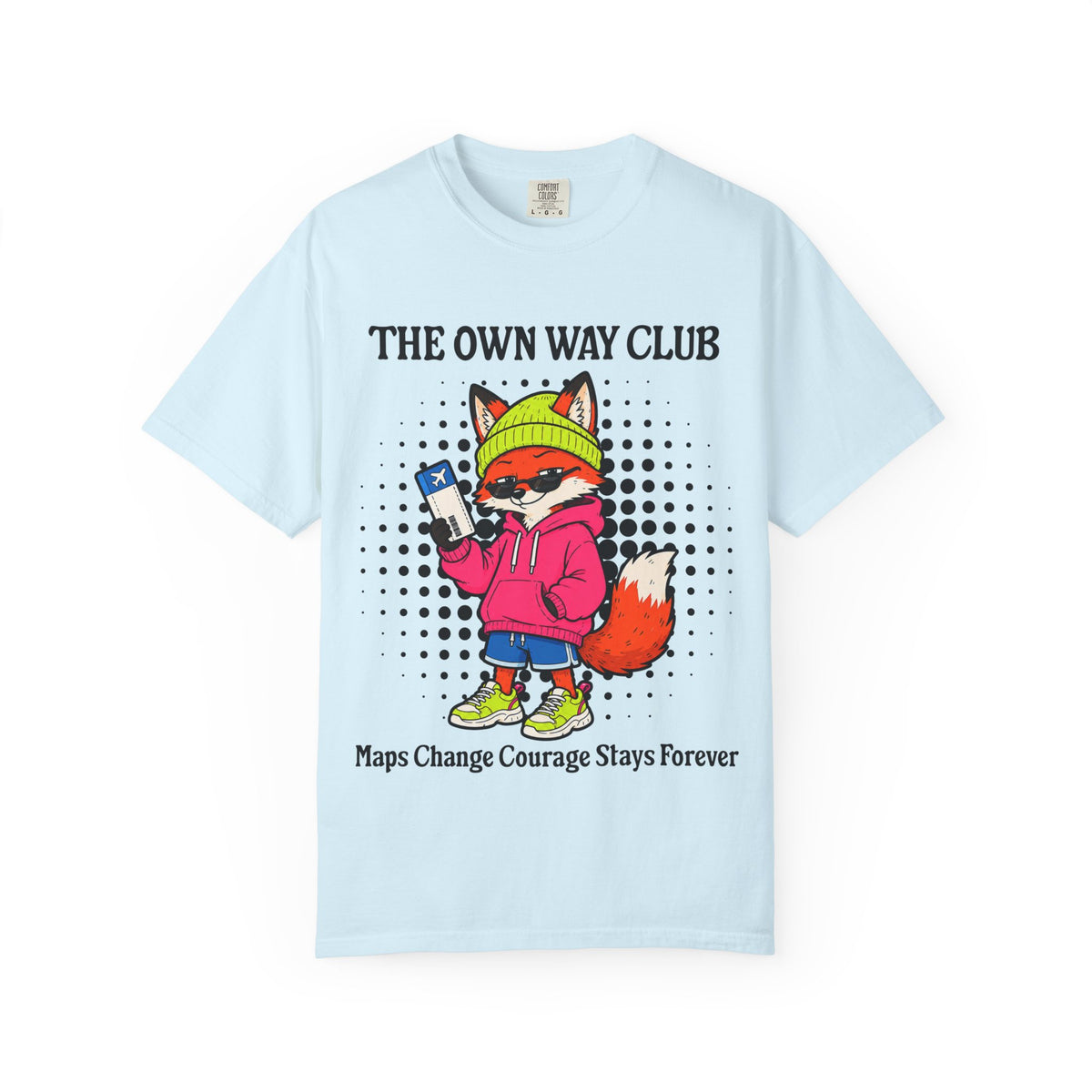 The Own Way Club Fox with Map T-shirt | Maps Change Courage Stays Forever