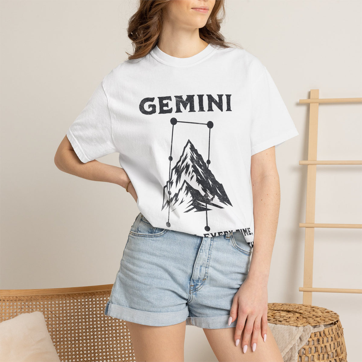 Gemini Mountain Constellation T-Shirt | Zodiac Hiking Graphic Tee
