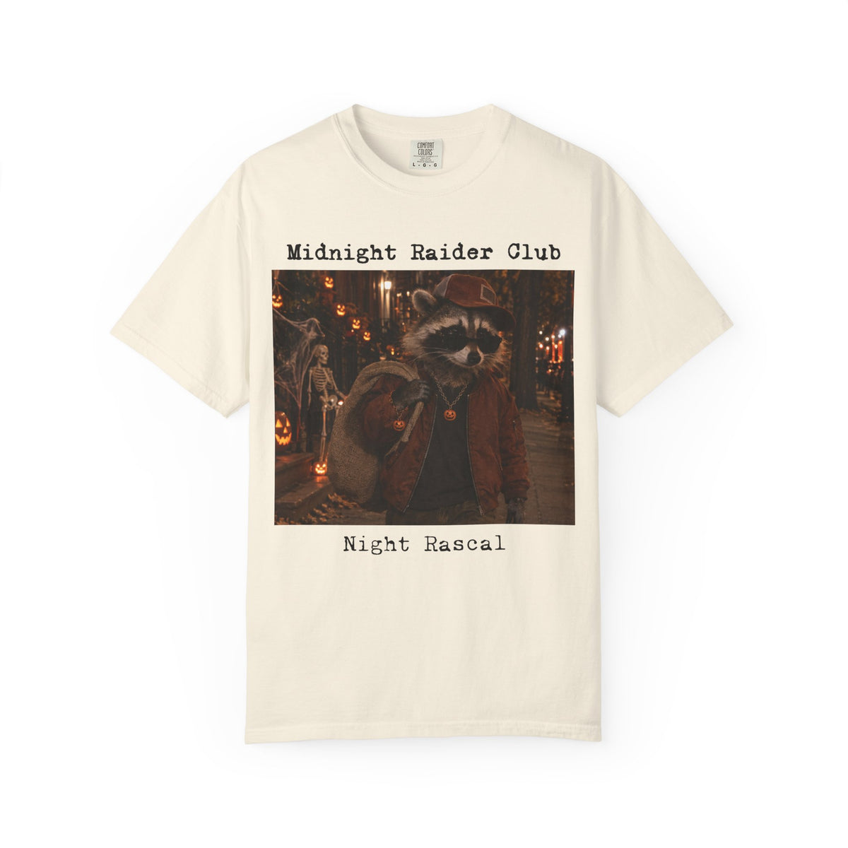 Midnight Raider Club Night Rascal T-Shirt | Raccoon Costume Halloween Tee