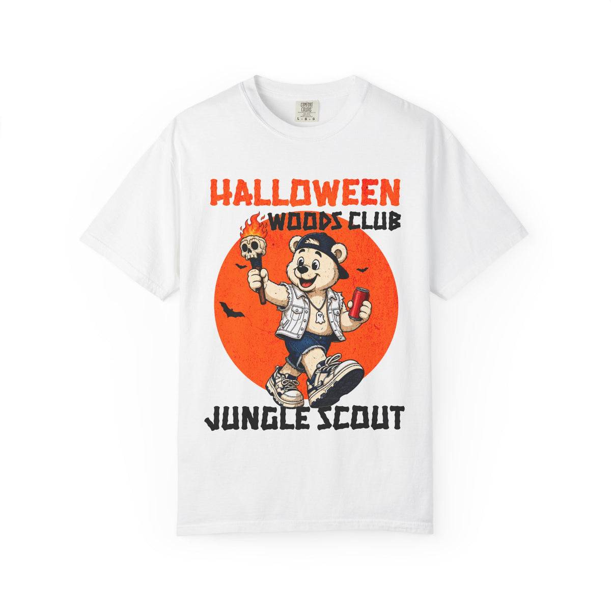 Halloween Woods Club Jungle Scout T-shirt | Vintage Cartoon Bear Design