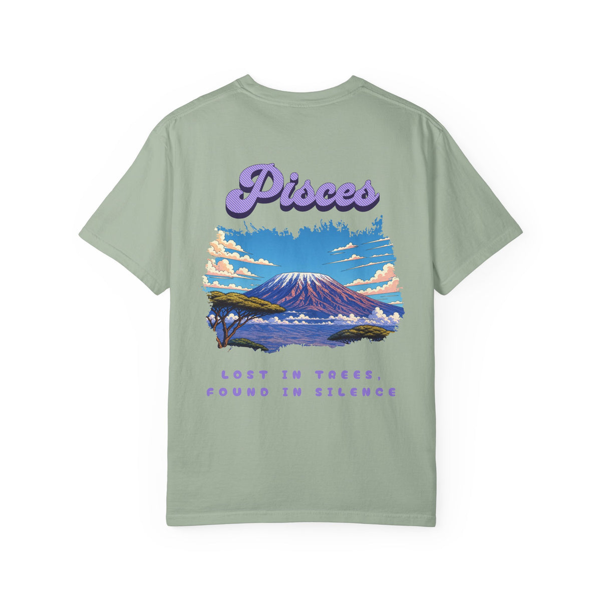 Pisces Mountain Landscape Back Design T-Shirt | Zodiac Pisces Tee
