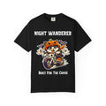 Built For the Chase Halloween T-Shirt | Cat on Motorcycle Shirt | Halloween Pumpkin Ghosts t-shirt | Night Wanderer Club