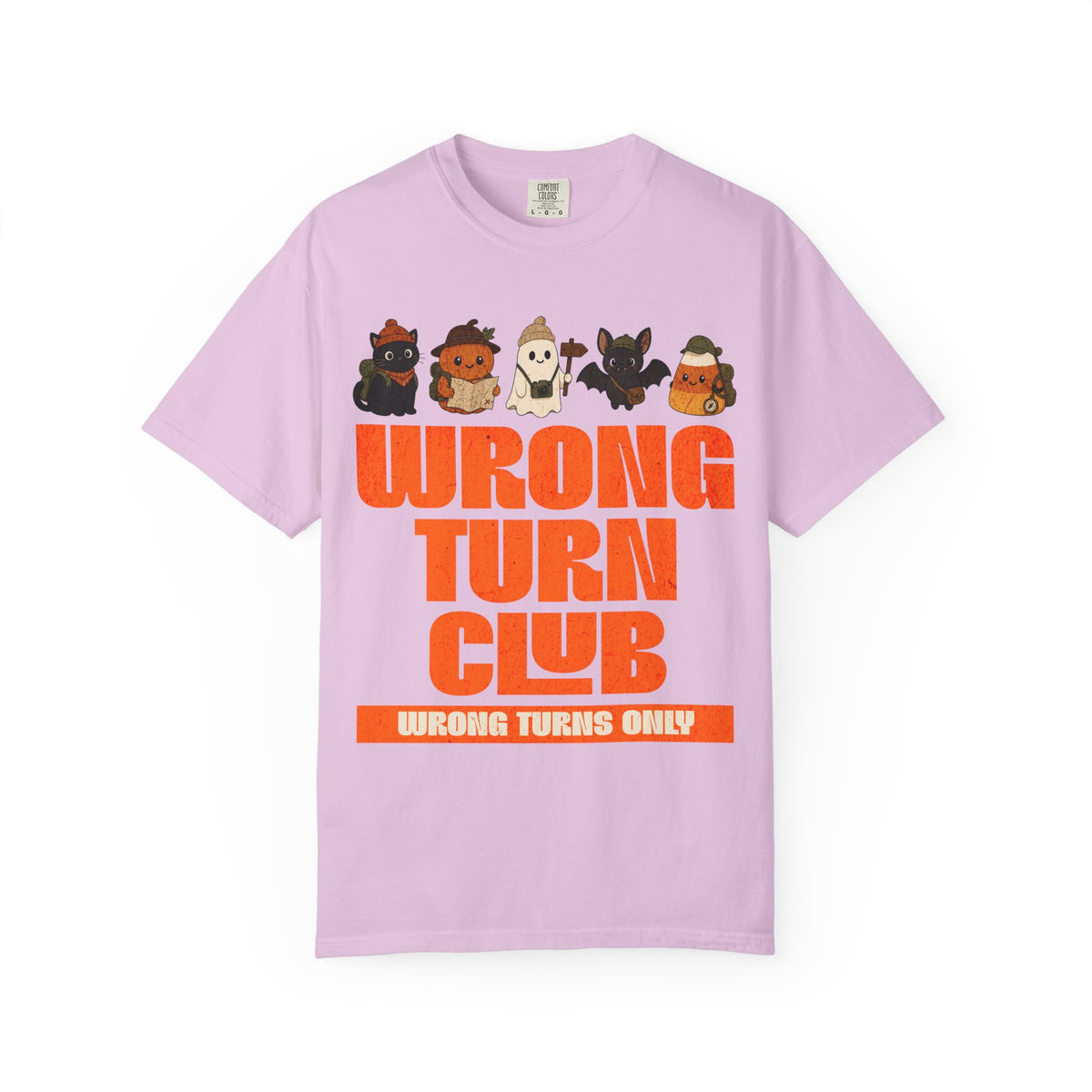 Wrong Turn Club T-shirt | Halloween Horror Characters, Retro Orange Text