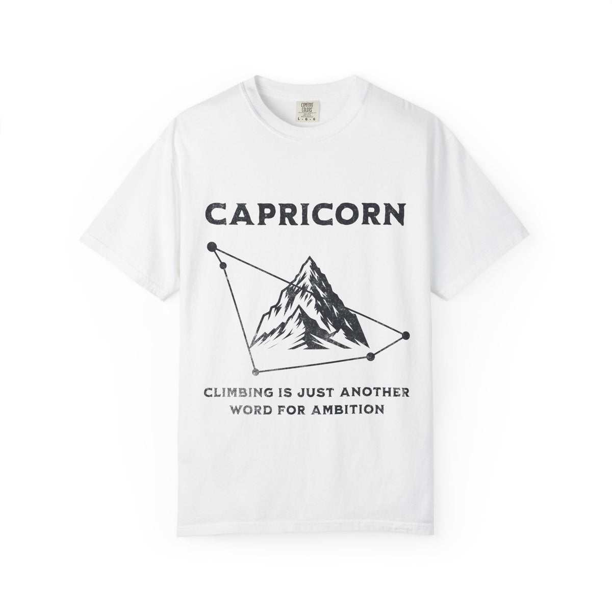 Capricorn mountain constellation T-Shirt | Zodiac astrology tee, climbing ambition design