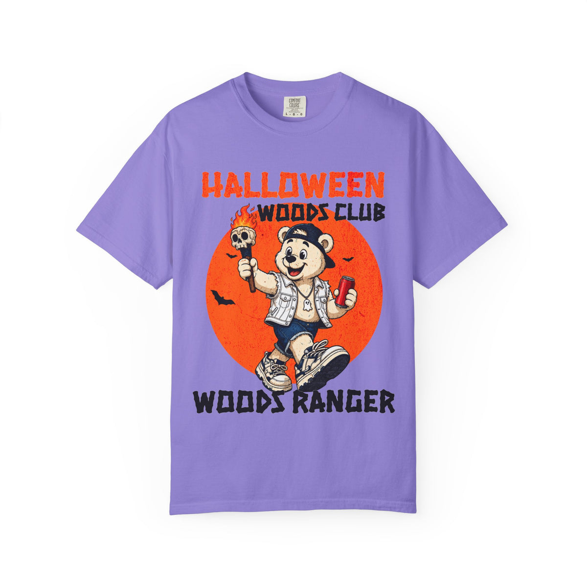 Halloween Woods Club Woods Ranger T-shirt | Vintage Cartoon Bear Design