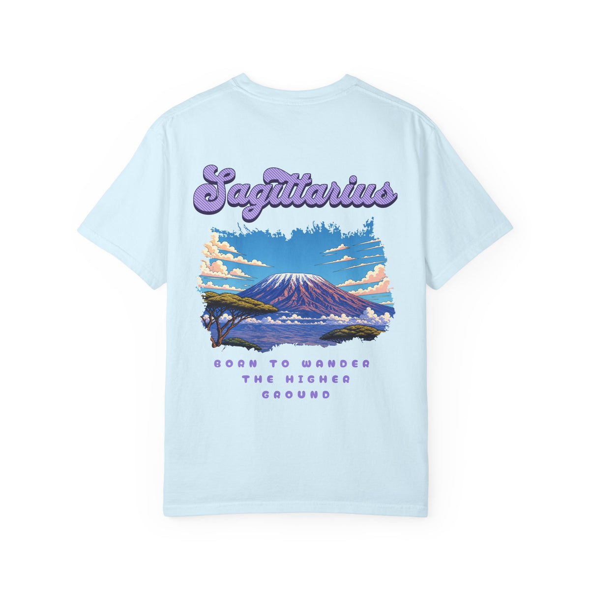 BACK PRINT Sagittarius Mountain Landscape Back Design T-shirt | Zodiac Astrology Tee