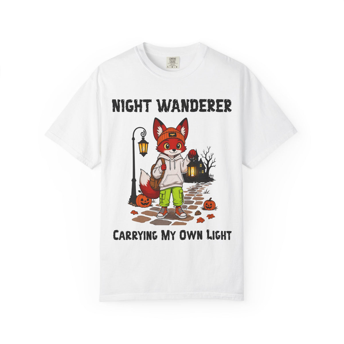 Comfort Color Carrying My Own Light Halloween T-Shirt | Fox Illustration T-Shirt | Spooky season shirt | Night Wanderer Club