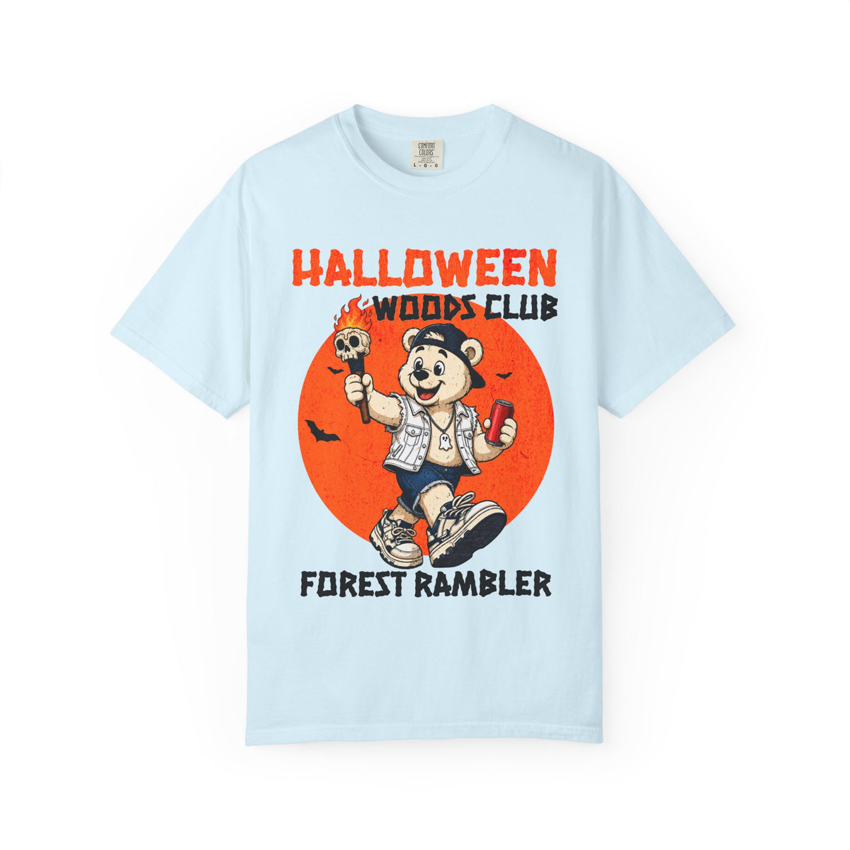 Halloween Woods Club Forest Rambler T-Shirt | Spooky Vintage Bear Design