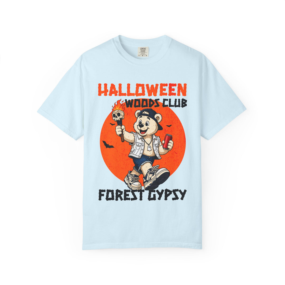 Halloween Woods Club Forest Gypsy T-shirt | Retro Cartoon Skull Bear