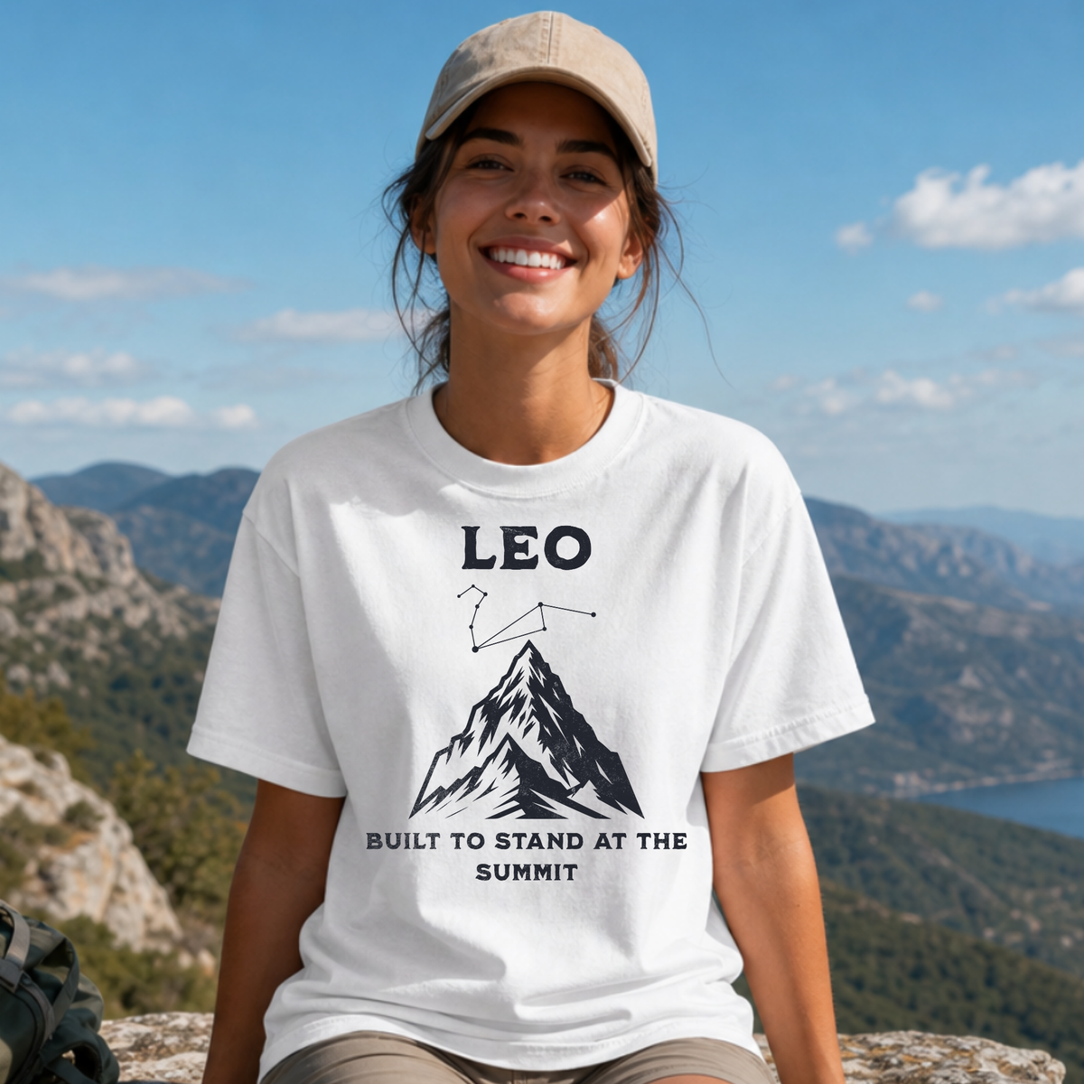 Leo Constellation Mountain T-Shirt | Built to Stand at the Summit