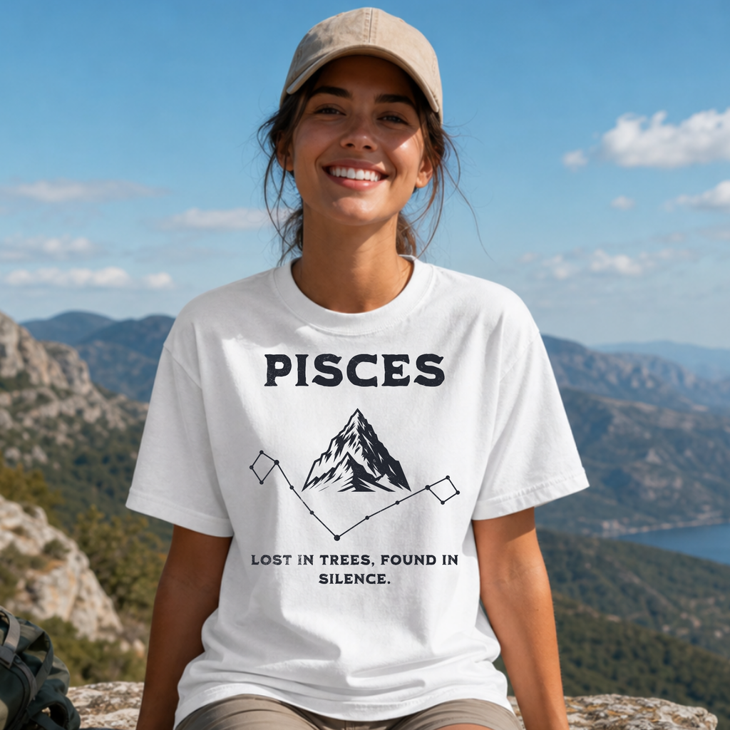 Pisces Mountains constellation T-Shirt | Lost in Trees Found in Silence